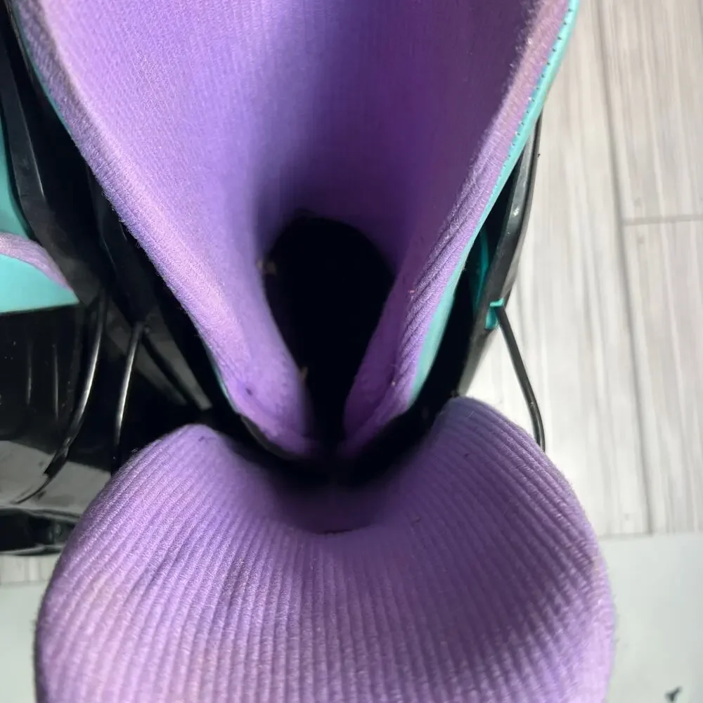 Vintage Salomon SX52 HTC Mens L Rear Entry Ski Boots WOW Teal Purple Colorway